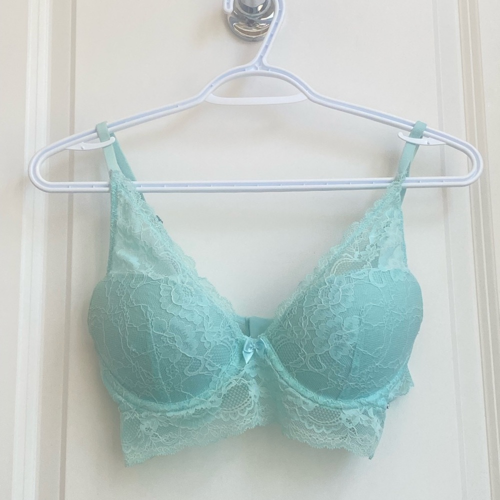 La Vie En Rose light aqua Lace Bra with Underwire Support